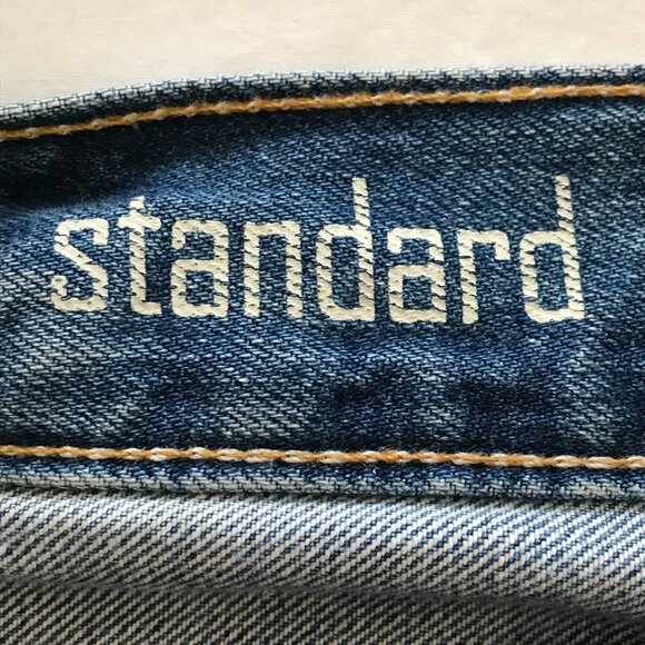 7 for all Mankind Standard Jeans Men 34x23 Blue High Rise Distressed Cuffed - Picture 4 of 13